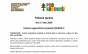 Zrušení festivalu regionálních produktů